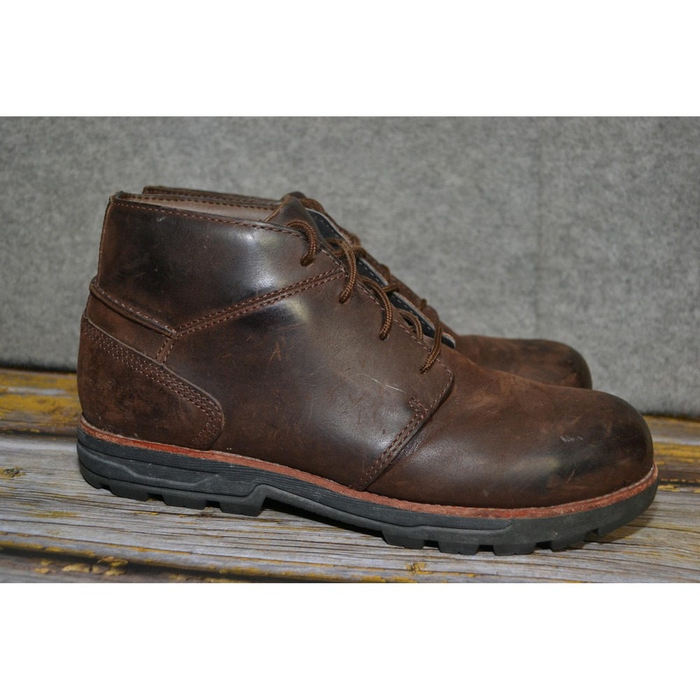 Red Wing Zinc Boots Mens 9.5 Brown Worx Chukka Leather Safety‎ Toe Ankle Work